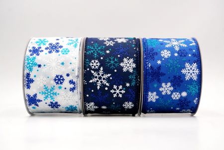 Frosty Glitter Snowflake Wired Ribbon - Frosty Glitter Snowflake Wired Ribbon